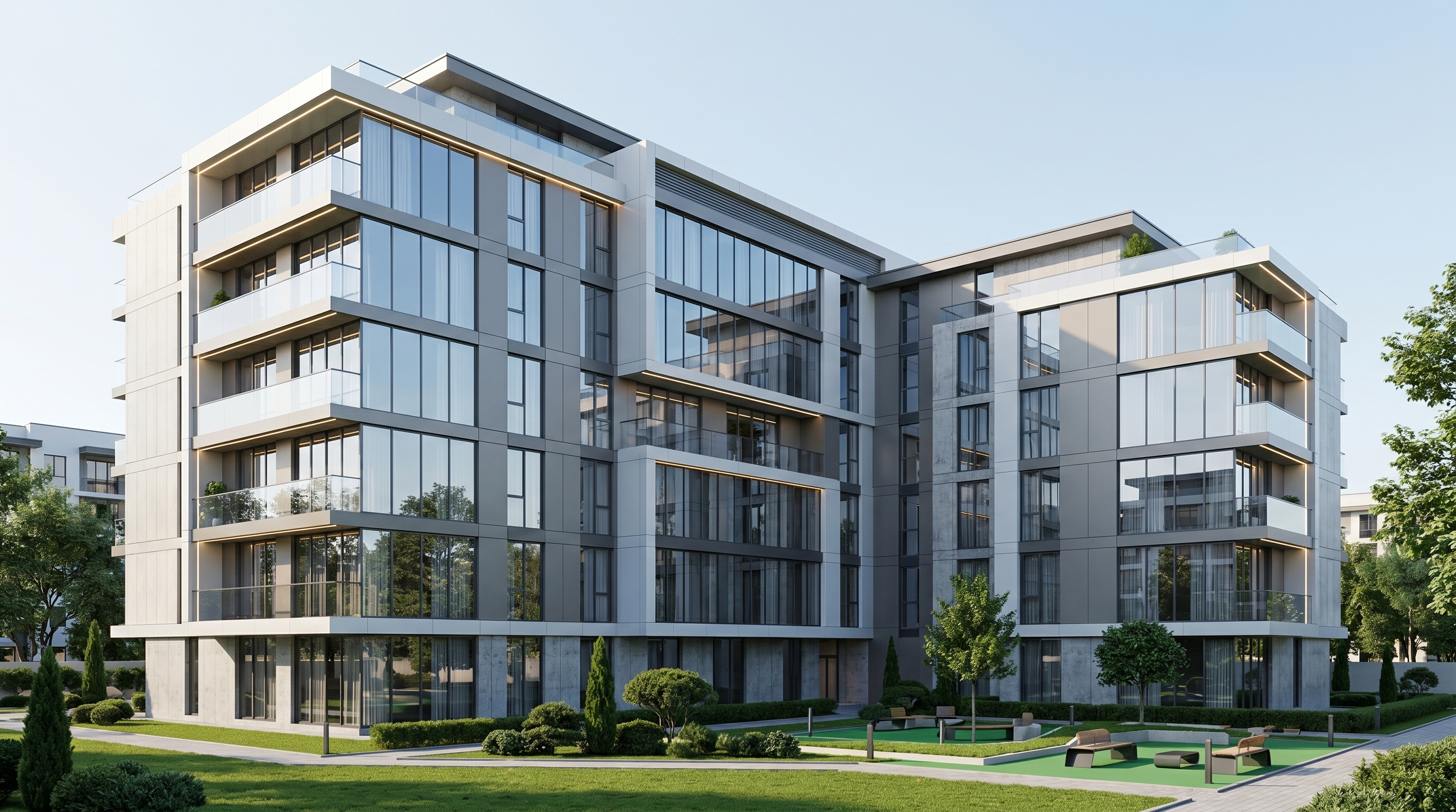 Hi-tech design — complex facade