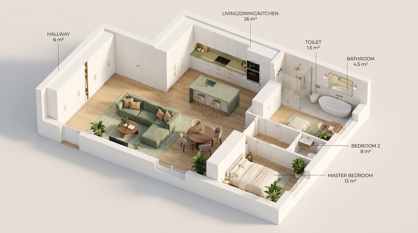 Floor plan — 2-room apartment