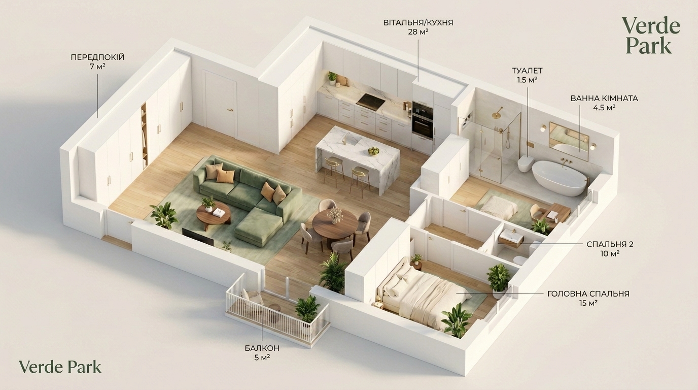 Floor plan — 2-room apartment