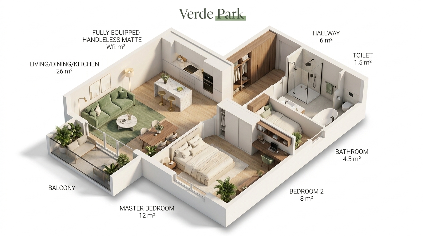 Floor plan — 1-room apartment